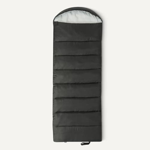 Amazon Basics sleeping bags for adults, camping essentials, 35 degree F / 0 degree C rated, black/gray, 84 x 31.5" — view 4