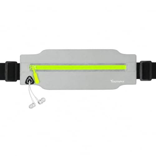 Running Belt for Men & Women, Slim Bum Bag & Running Phone Holder, No Bounce Waist Pack, Water Resistant Reflective Running Pouch, Adjustable Fitness Belt Fits All Smartphones(Grey) — view 2
