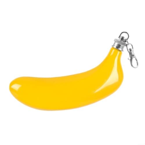 Zeroupshop Banana Shaped Hip Flask 5Oz 304 Stainless Steel Fruit Wine Pot With Funnel For Camping Hiking Fishing Outdoor Travel Yellow(yellow)