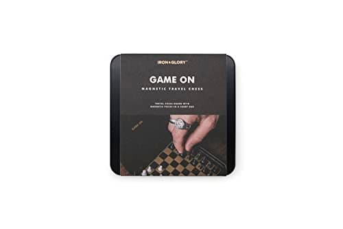 Iron & Glory Travel Chess Set | Travel Games For Adults | Board Games | Chess Set | Magnetic Game | Portable Mini Size | Classic Strategy Game for Family | Magnetic Board & Pieces | Pouch Included — view 2