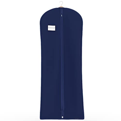 HANGERWORLD 60 Inch Navy Blue Breathable Garment Dress Cover Bag with Internal Zipped Pocket — view 3