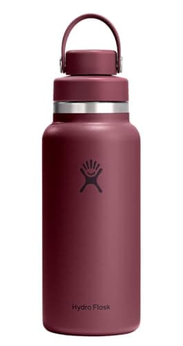 Hydro Flask Water Bottle - Insulated Stainless Steel - Wide Mouth Flex Chug Lid, Non Spill, Leakproof in 32 Oz Burgundy — view 3