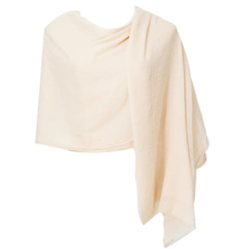 CYZLANN Womens Scarves Silk Scarves Feel Lightweight Pure 100% Cotton Scarves Shawls and Wraps for All Seasons, Cream, One Size