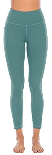 OVRUNS High Waist Gym Leggings for Women Yoga Pants with Pockets Workout Running Compression Leggings for Women - Tidewater Teal - S — view 2
