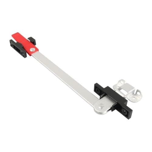 FUANA Wind-Resistant for RV Window Latch Support Bar, Aluminum Exit Latch with for Red Handle Camper Travel Trailer, Silver Safety Bracket Kit with Screws — view 3