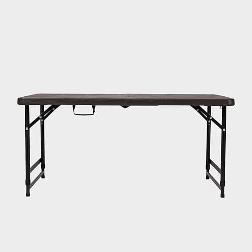Hi-Gear Richmond Table with Powder Coated Steel Frame, Lightweight, Compact, Foldable, Collapsible, Outdoor Events, Camping, Picnics, Festivals, BBQs, Garden Parties, Carry Handle, Brown — view 4