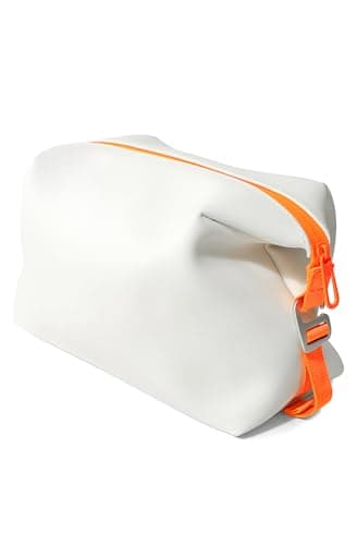 Onbagway 13" 6L Large Silicone Dopp Kit,Waterproof Leakproof Toiletry Bag,Foldable Travel Makeup Case for Mens Womens, White, 3L-6L, Toiletry Bag for Men