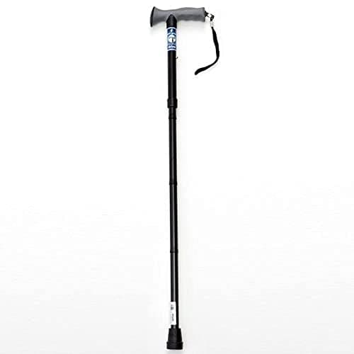 Drive Devilbiss Height Adjustable Folding Walking Stick with Gel Grip, Black