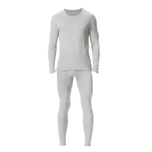 Men's Thermal Underwear Set Fleece Lined Base Layer,Winter Warm Long Sleeve T Shirts and Pants for Cold Weather Protection with Comfort Stretch Fit and Moisture Wicking (Grey, XXL)