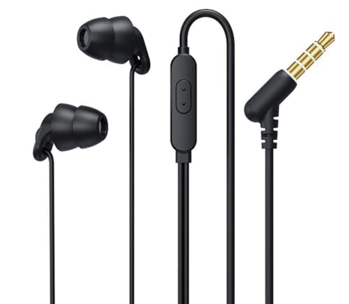 Uforest Sleep Earbuds Headphone,Noise Isolating Wired Ear Plugs Sleep Headphones with Unique Total Soft Silicone, for Insomnia, Side Sleeper, Snoring, Air Travel, Meditation Black