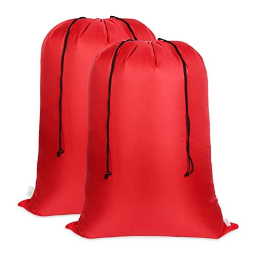 Asonen Large Laundry Bags 2 Pack, Two-way drawstring Tear-proof Portable Large Capacity Laundry Bags for Students, Apartments, Travel, Vacations, College (37 X 47 Inch, Red)