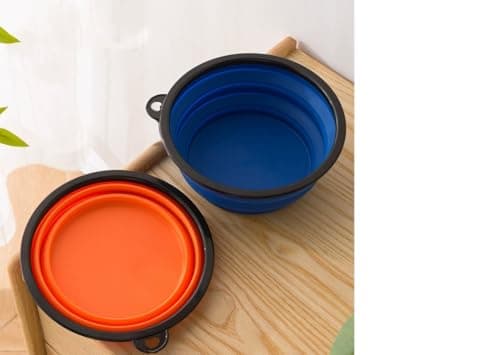 Collapsible Dog Bowl 2 Pack Portable Foldable Pet Travel Bowls for Dogs & Cats Silicone Food & Water Bowl 17cm Random Colours — view 3