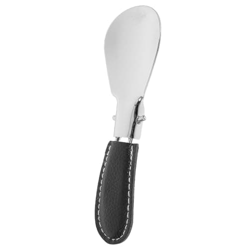 SHINEOFI Foldable Shoe Horn with PU Cover Stainless Steel Portable for Men