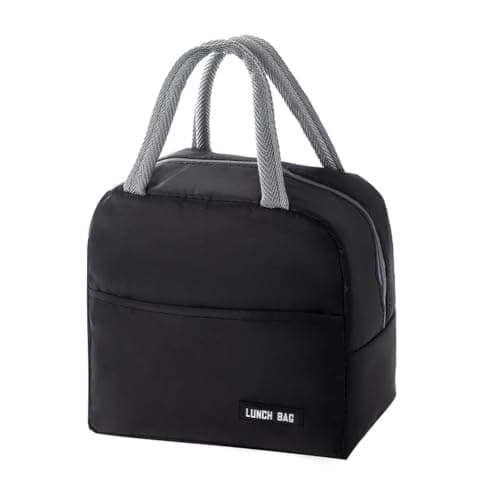 STELFORGE Insulated Lunch Bag for Men Women Kids Cool Bag- Reusable Thermal Food Bag with Leak-Proof Liner, Cooler Tote for Work, School, Picnic & Travel (Black)