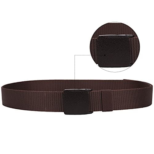 WedDecor Brown Nylon Webbing Canvas Belt with Plastic Clips — view 2