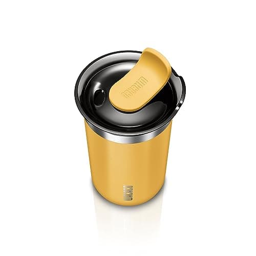 WACACO Octaroma Lungo Vacuum Insulated Coffee Mug, Double-Wall Stainless Steel Travel Tumbler with Drinking Lid, 10 fl oz(300ml), M Size, Yellow — view 2