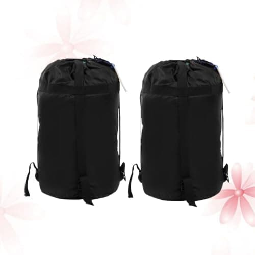 2pcs Compression Bag for Hiking and Trekking with Four Straps Black — view 3
