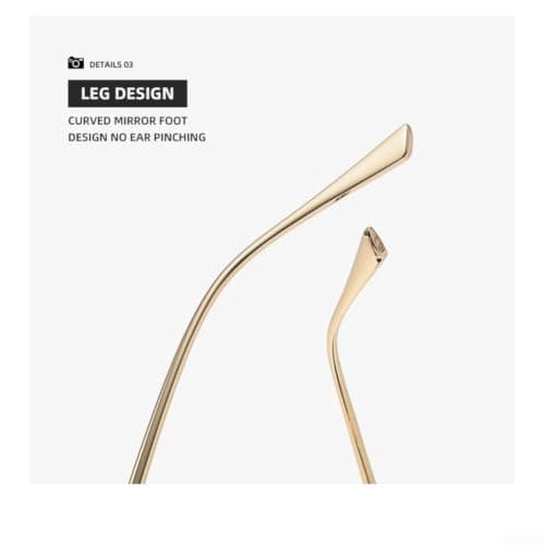Drivstraw Women's Irregular Diamond Metal Sunglasses UV400 Protection Geometric Frame Fashion Eyewear with Silicone Nose Pads for Travel Daily Outdoor Activities(B) — view 5