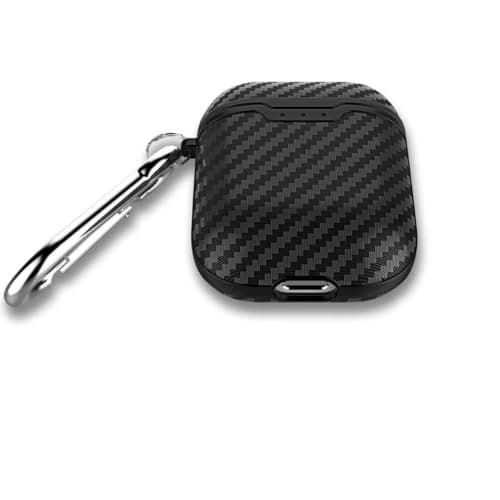 Operitacx Shockproof Lightweight Tpu Earphone Protective Case for Wireless Earbuds with Carbon Fibre Texture, Portable Earphone Storage Bag Suitable for Daily Use
