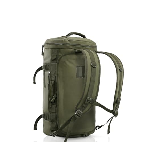 Haimont Heavy Duty Convertible Travel Duffel Backpack, 45L, Army Green