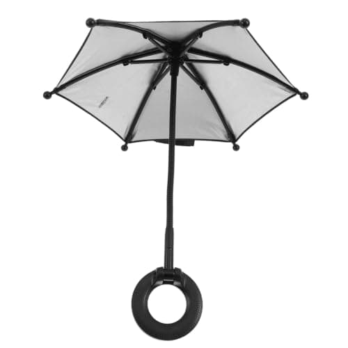 IMIKEYA Magnetic Mini Phone Umbrella for Sun Shade with Folding Design and Reflective Coating, Plastic and Metal Construction, for Travel and Balcony Use, Protects Phone Screen Visibility