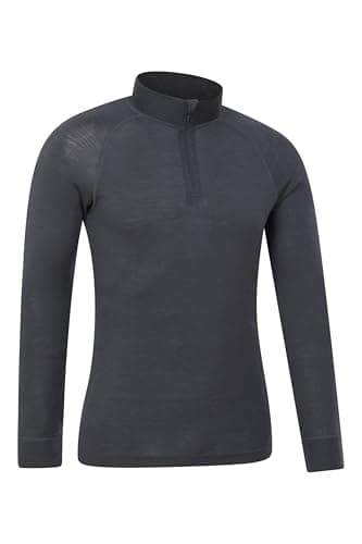Mountain Warehouse Merino Mens Zip Neck Base Layer Top Dark Gre M — view 4