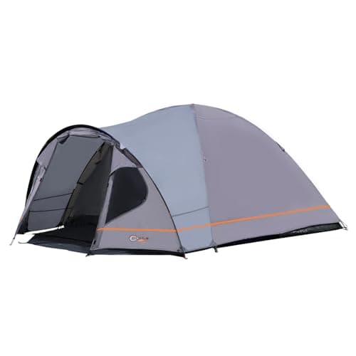 Portal 4 Man Tent with Porch, Camping Tent for 3 to 4 Persons with Sewn-in Groundsheet, 4000mm Waterproof, Dome Tent for Festival Outdoor Garden Picnic Hiking