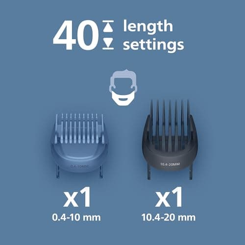 Philips Beard Trimmer 5000 Series - Self-Sharpening Metal Blades, 40 Lock-in Settings, BeardSense Technology, Hair Collector, 100% Waterproof, Travel Pouch, Model BT5765/15 — view 3