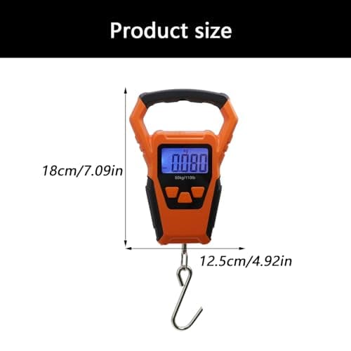 110lb / 50kg Hanging Scale Digital Luggage Scale for Travel, Brown — view 3