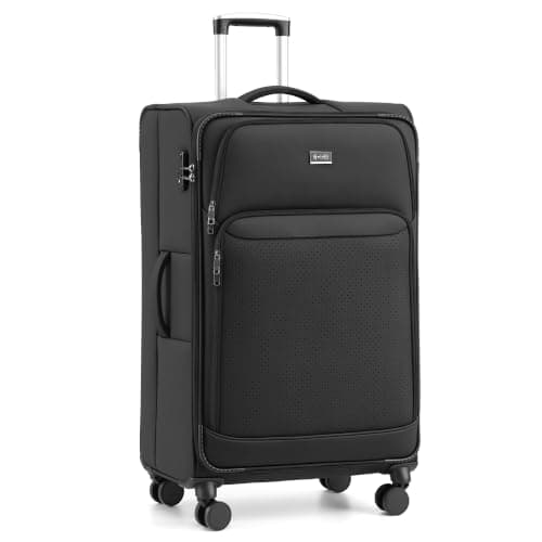 COOLIFE Soft Shell Large Suitcase 28 Inch 81cm, 109L, TSA Lock & 1800D
