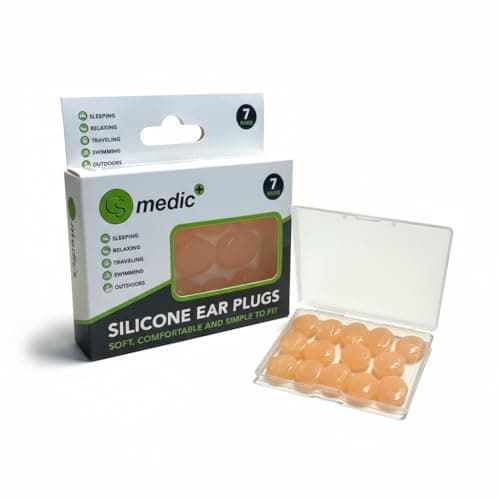 CS Medic Silicone Ear Plugs, 7 Pairs, Multi-Purpose for Sleeping, Swimming, Travel - Noise Cancelling