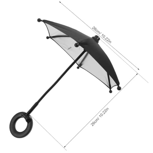 SOIMISS Mini Umbrella for Phone Shade Magnetic Black Folding Sunshade — view 2
