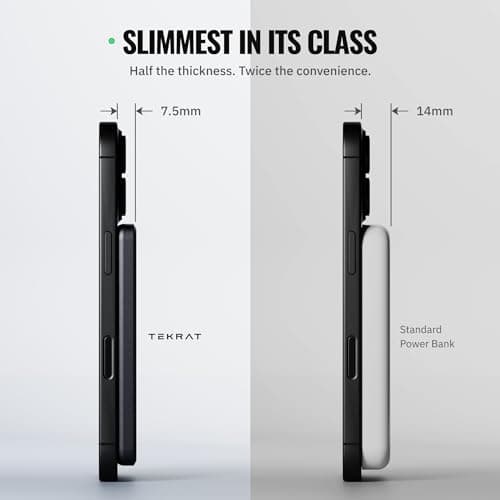 TEKRAT Slim Magnetic Power Bank for MagSafe, 5000mAh Aluminium, 20W PD — view 4