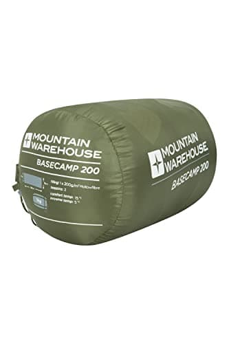 Mountain Warehouse Basecamp 200 Sleeping Bag - 2 Season Kids Camping Bag, Extreme Temperature Of 5C - For Spring Summer, Camping & Trekking Khaki — view 5