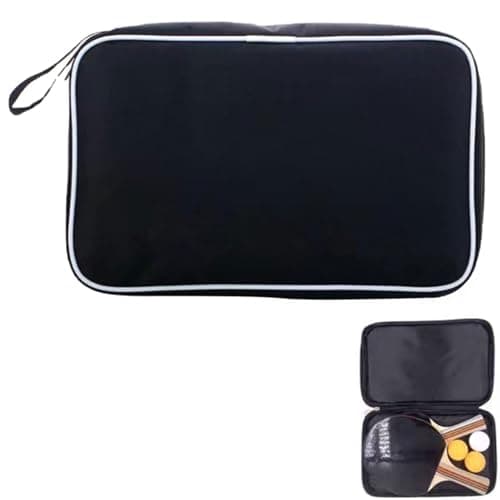 ZHAOYCSH Table Tennis Racket Case - Soft Cover Paddle Bag (27x17 cm) | Durable & Lightweight Ping Pong Paddle Case | Scratch-Resistant Travel Organiser for Indoor Sports Accessories (Black, 1-Pack)