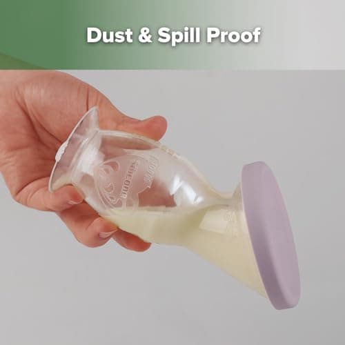 haakaa Manual Silicone Breast Pump with Suction Base and Silicone lid Set– Patented Design, Hands-Free Silent Operation, Natural Suction, Spill-Proof & Easy to Clean, 4oz/100ml, Lavender — view 5
