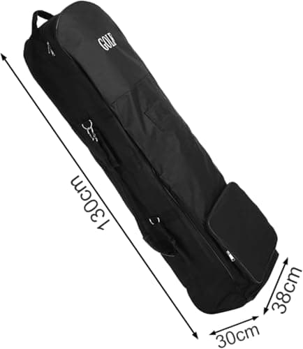 BREEZENEST Golf Travel Bag with Padded Cover & Included Bag 130cm Nylon Flight Case for Airline Travel & Holiday Transport Black Golf Travel and Flight Bags for Club Protection — view 5
