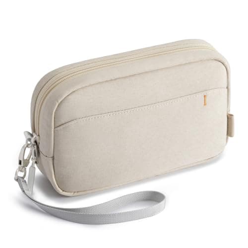Inateck Electronics Organizer, Water-Resistant Travel Organizer, Multi-Purpose Accessory Bag, Compatible with Mouse, Cables, Mobile Power, USB Flash Drive, S, Beige