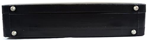 Bushga Mens Professional Leather Look Executive Black Briefcase with Combination Locks — view 5