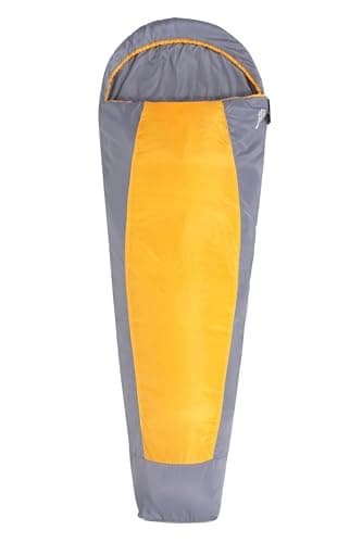 Mountain Warehouse Traveller 50 Sleeping Bag XL - Windproof, Breathable & Lighweight Mummy Shaped Bag - All Season Camping, Hiking, Trekking & Outdoors Yellow Reg Length