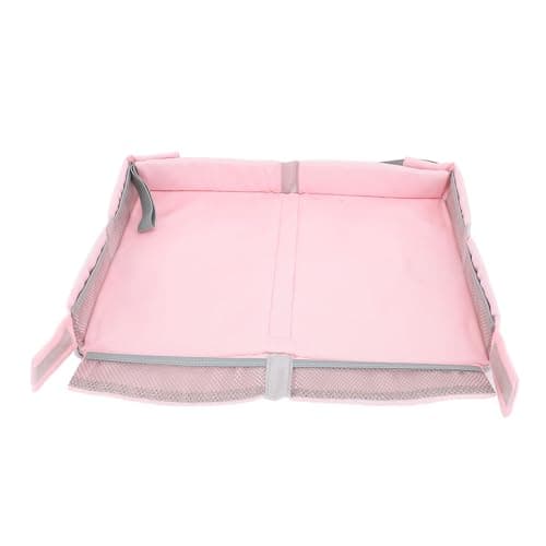 XUXHOU Foldable Travel Tray Cover, Multifunctional Airplane Table Organizer for Kids and Adults with Toy Storage Bag for Planes Trains (Pink) — view 6