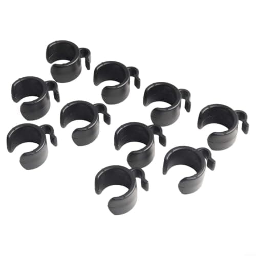 10-Pack ABS Mic Cable Clips Black 25mm Pipe Fit(25mm) — view 4