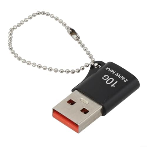 Keychain USB C Adapter for Car Charger Travel(Silver) — view 5