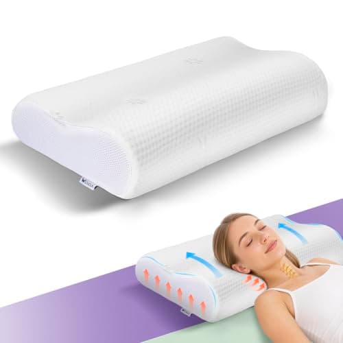 WENGX Neck Luxury Memory Foam Pillow,Ergonomic Bed Head Pillow for Sleeping Neck and Shoulder Pain Relief,Orthopedic Cervical Pillow for Side,Stomach and Back Sleepers (Upgraded)