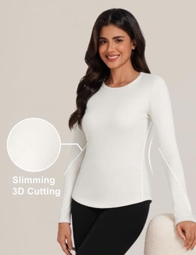 Harlamvar Women's Thermal Tops Round Neck Long Sleeve Soft Warm Base Layer — view 4