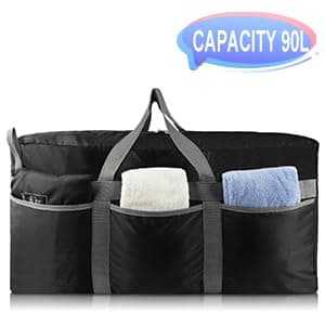 ZALALAS Travel Duffle Bag,Water-Resistant Travel Luggage Holiday Holdall Foldable Weekend Overnight with Multi-Pockets for Women Men 96L — view 3