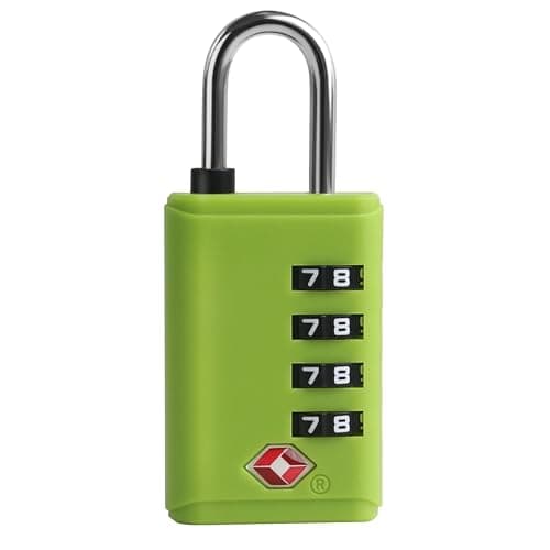 UP Security TSA Locks for Luggage, Small Combo Lock for Suitcase, 4 Digit Combination Lock for Outdoor, Gym Locker, Cabinet, Gun Case, Travel Safe Padlock with Code for Backpack, Bag Zipper (Green)