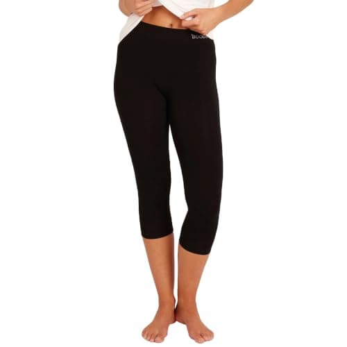 Boody Women's Base Layer 3/4 Leggings | Organic Bamboo Womens Loungewear | Seamless Activewear for Women Black