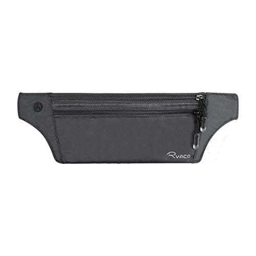 Ryaco Travel Money Belt, Slim RFID‑Blocking Hidden Waist Pouch, Grey