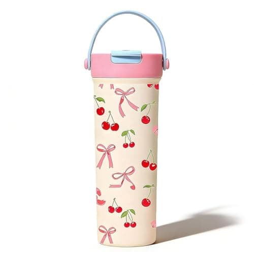 VorErgyllic Bow Coffee Cup Travel Mug,Tumbler with Straw,Girl School Gift